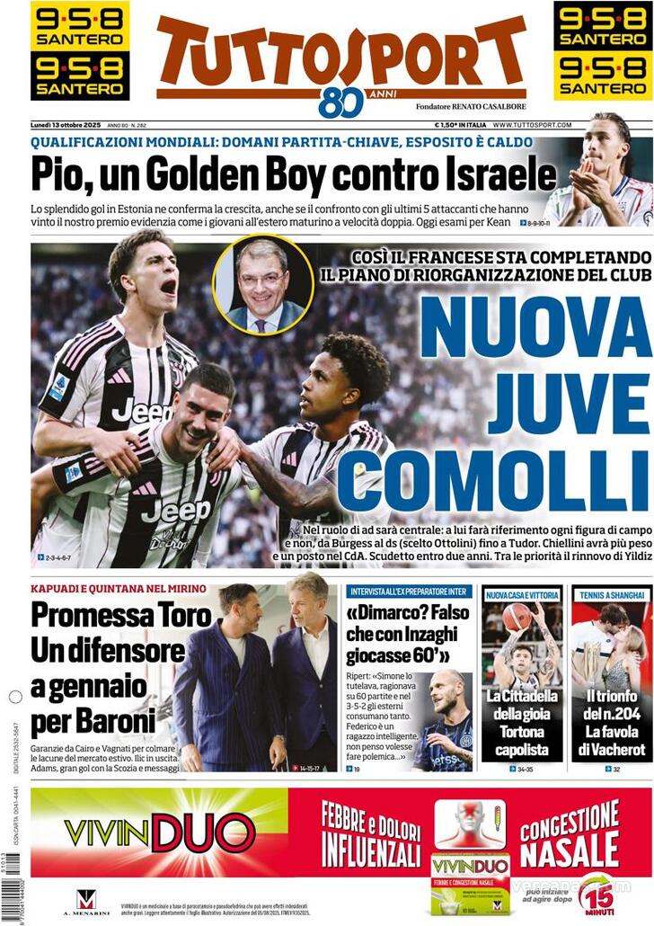 Capa Tuttosport - 2025-10-13
