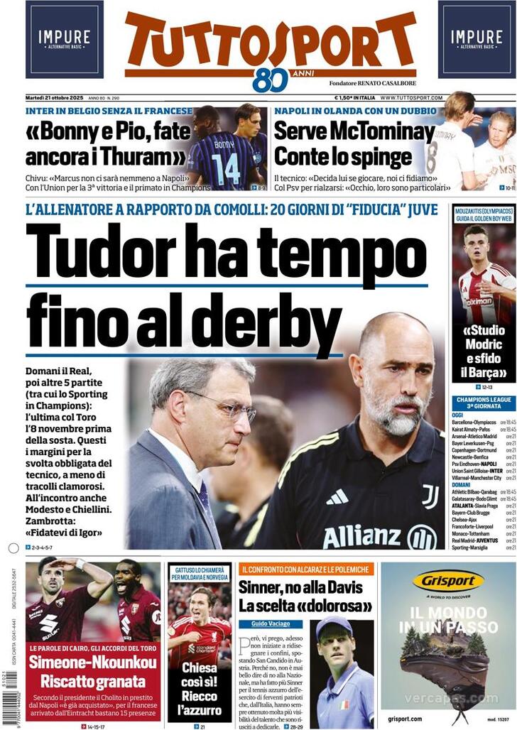 Capa Tuttosport - 2025-10-21
