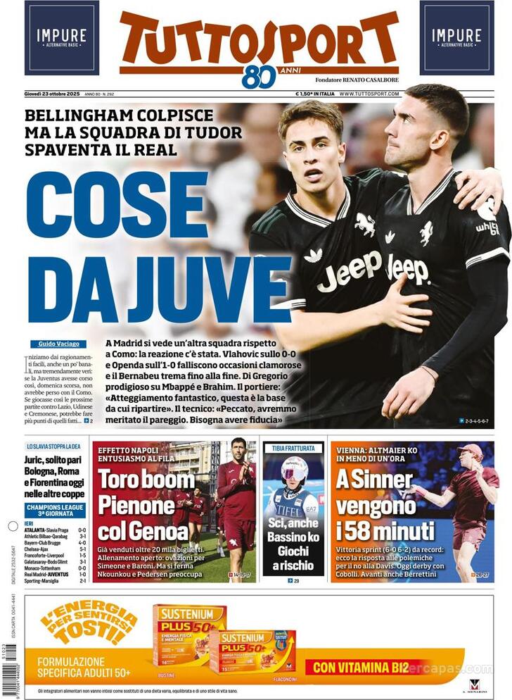 Capa Tuttosport - 2025-10-23