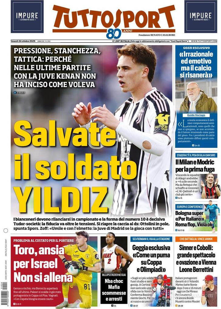 Capa Tuttosport - 2025-10-24