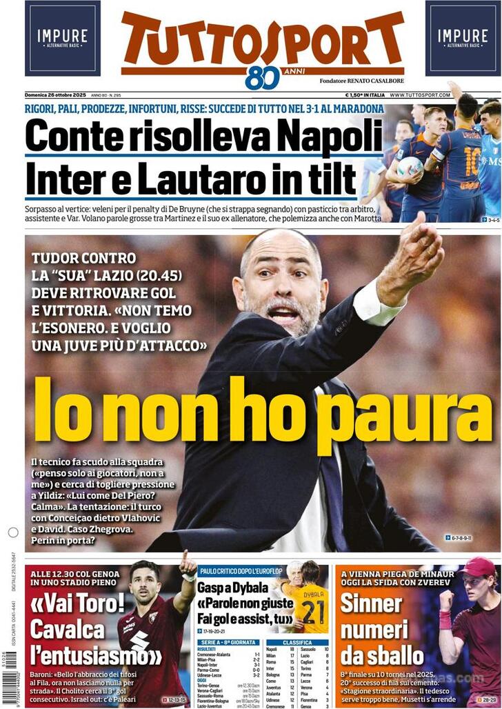Capa Tuttosport - 2025-10-26