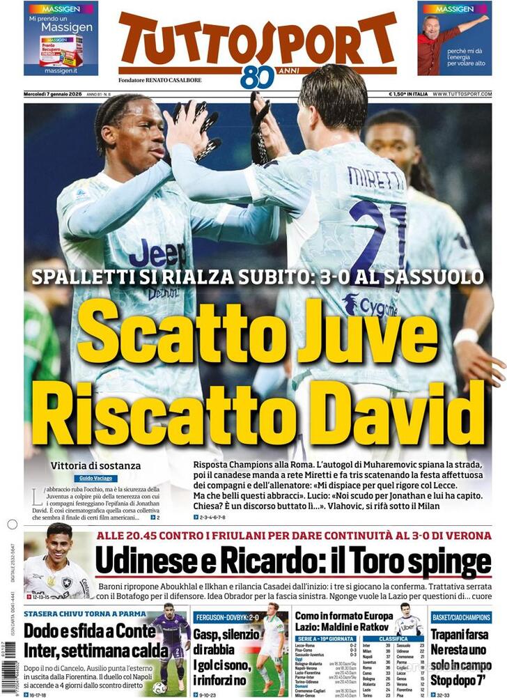 Capa Tuttosport - 2026-01-07