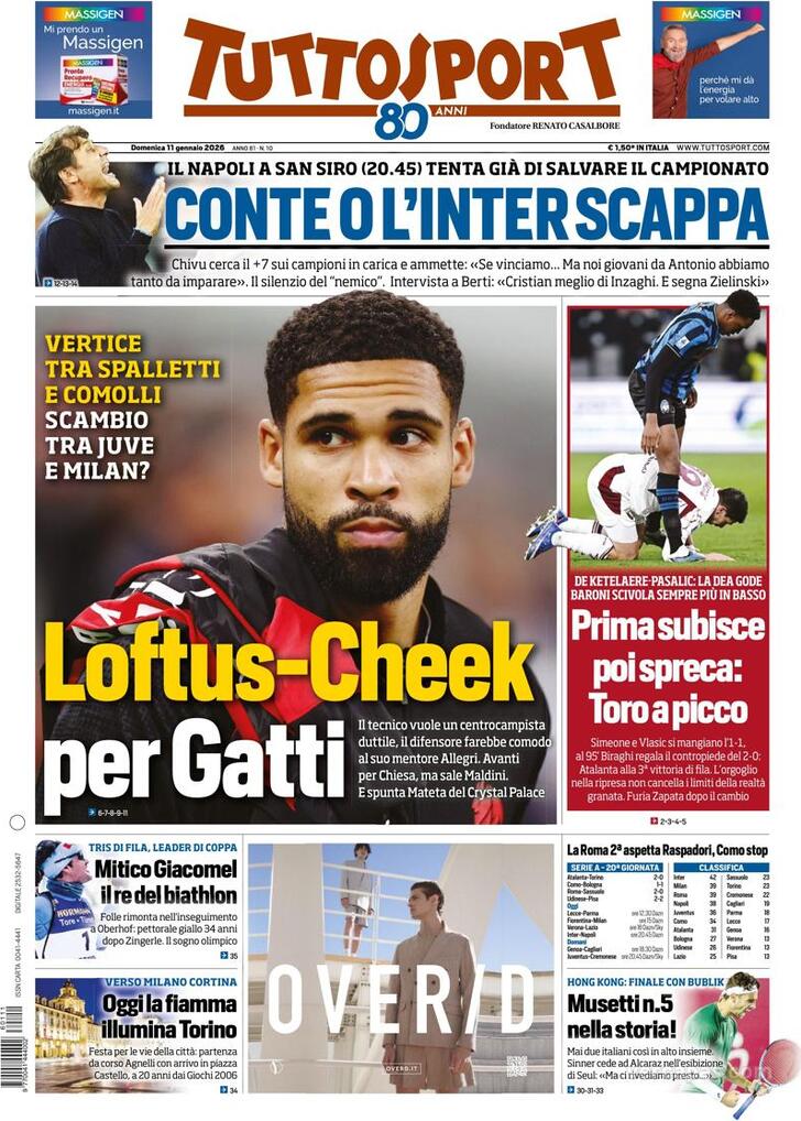Capa Tuttosport - 2026-01-11