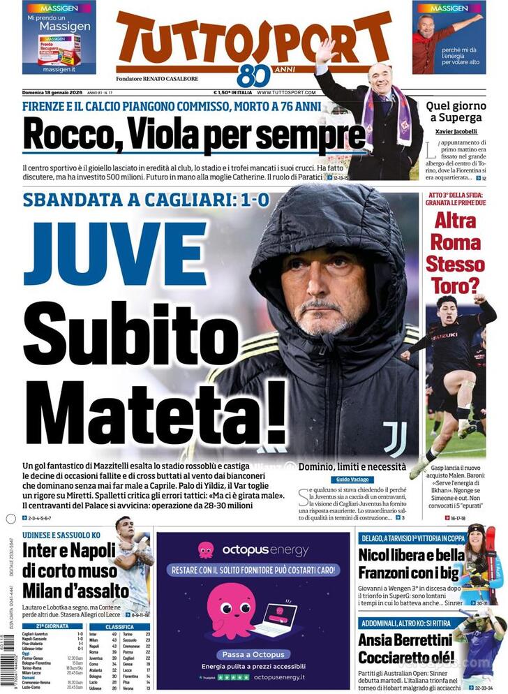 Capa Tuttosport - 2026-01-18