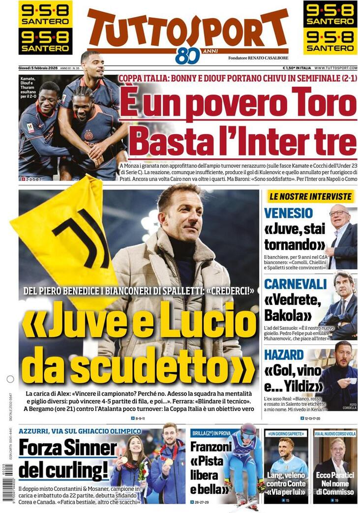 Capa Tuttosport - 2026-02-05