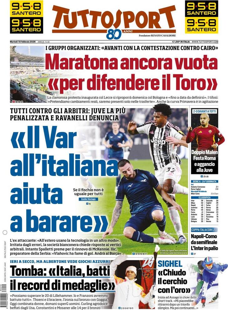 Capa Tuttosport - 2026-02-10