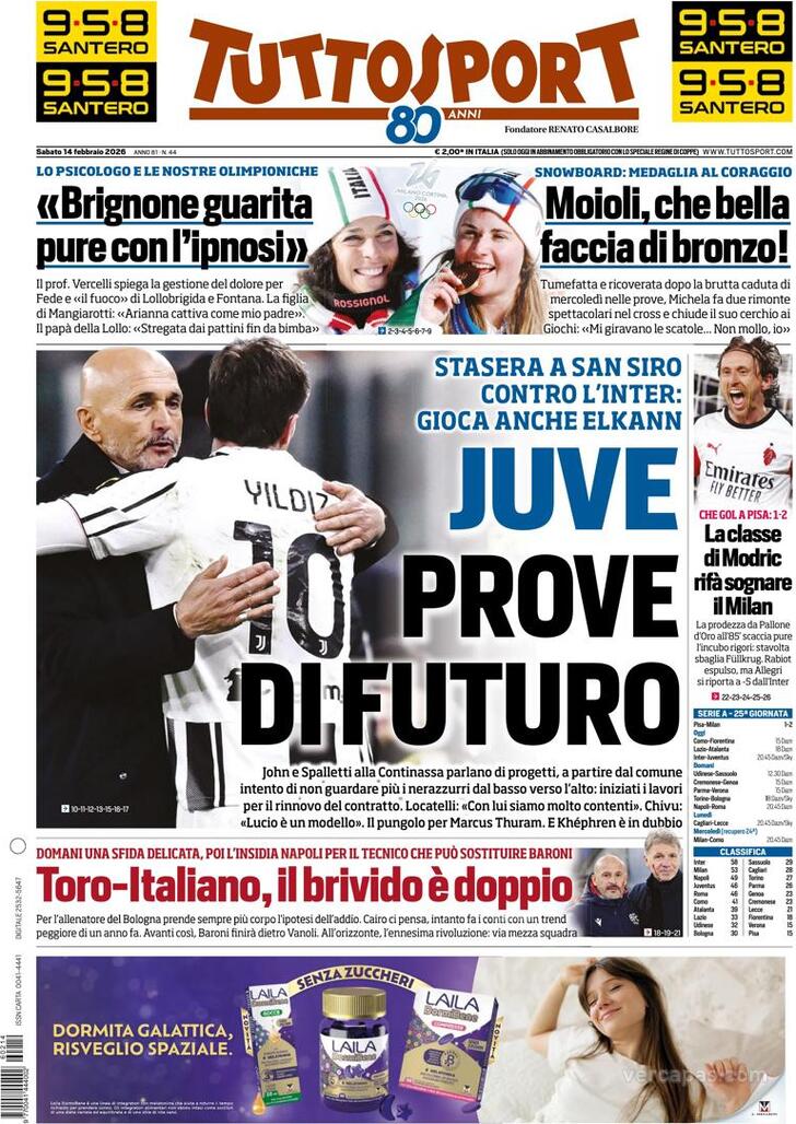 Capa Tuttosport - 2026-02-14