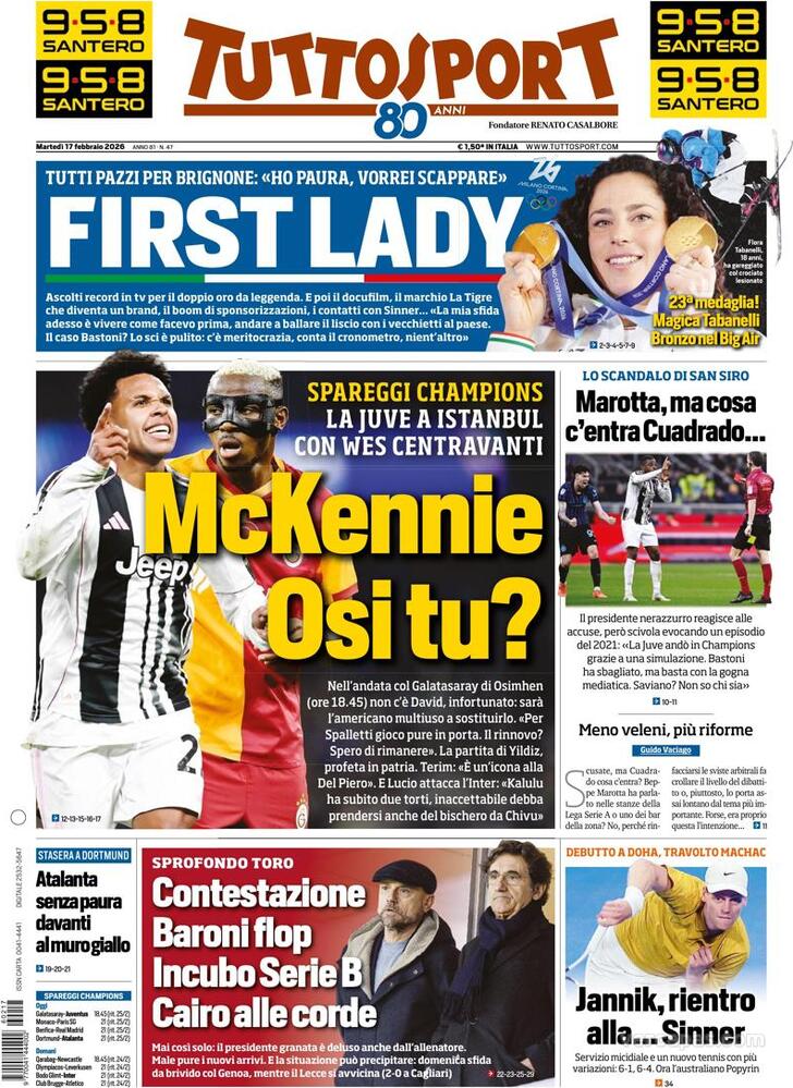 Capa Tuttosport - 2026-02-17