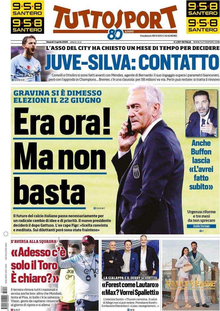Capa Tuttosport - 2026-04-03