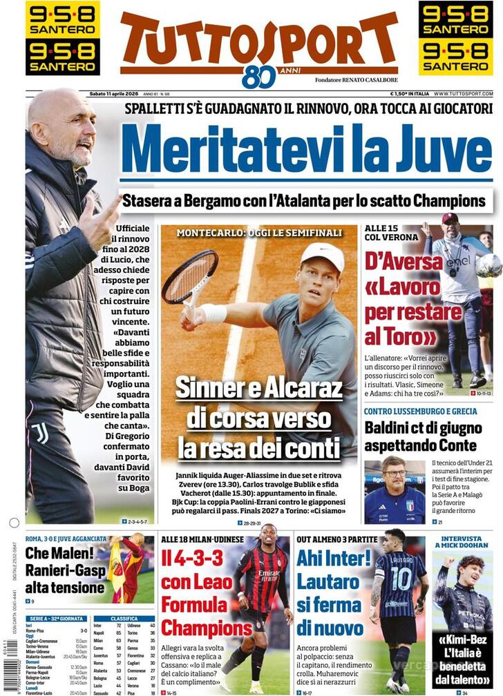 Capa Tuttosport - 2026-04-11