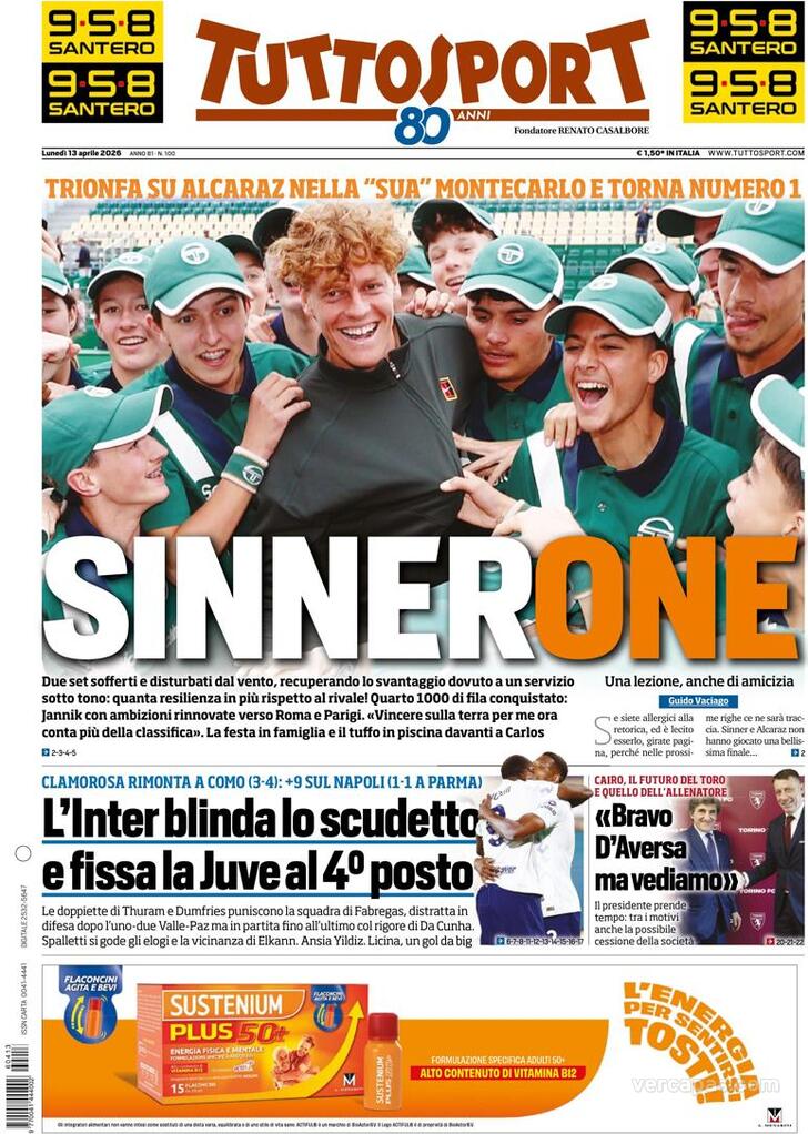 Capa Tuttosport - 2026-04-13