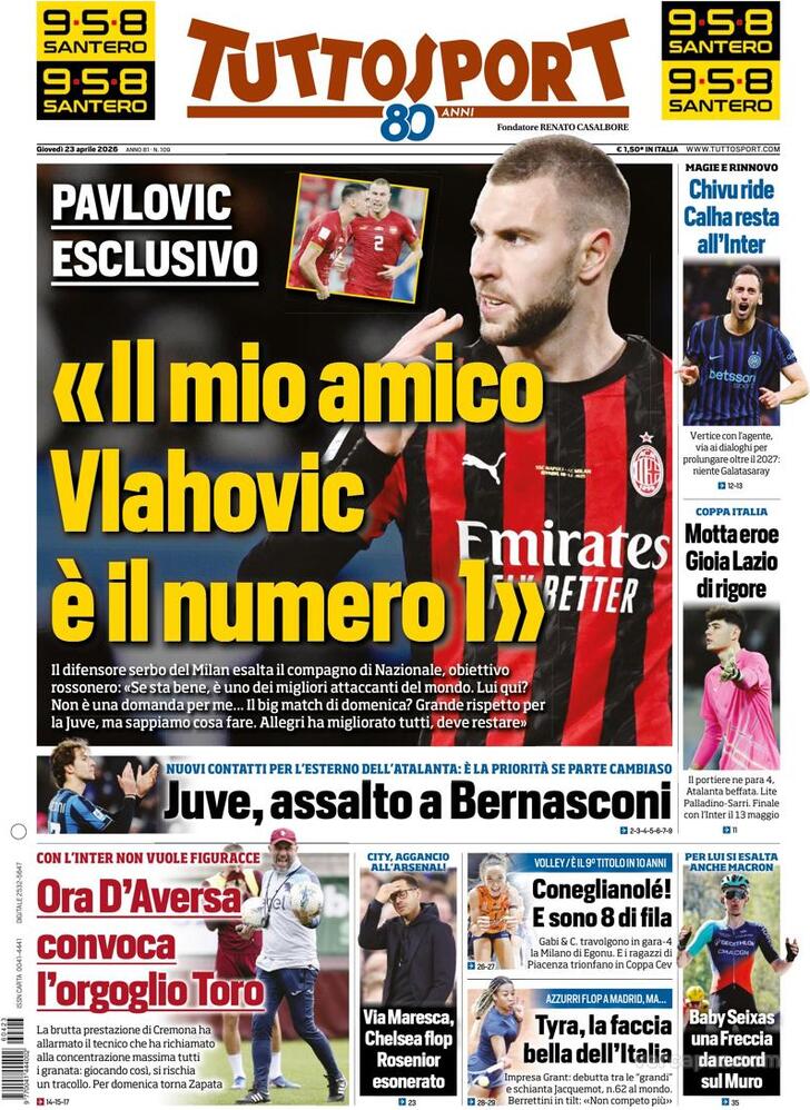 Capa Tuttosport - 2026-04-23