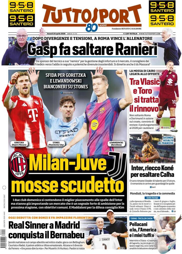 Capa Tuttosport - 2026-04-24