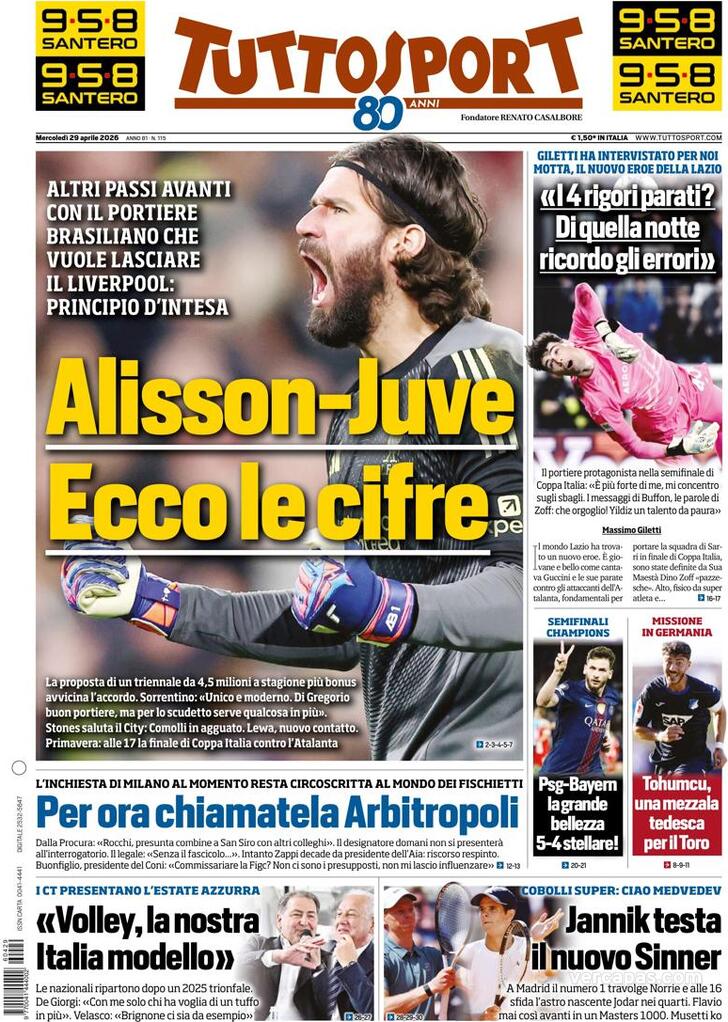 Capa Tuttosport - 2026-04-29