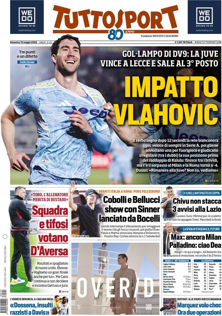 Capa Tuttosport - 2026-05-10