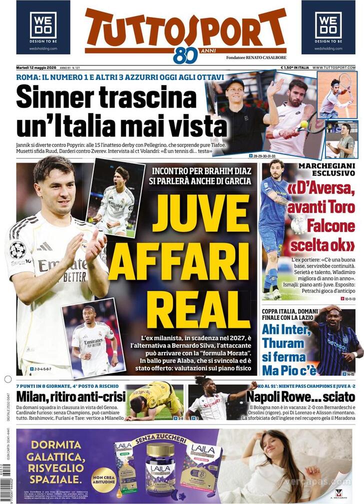 Capa Tuttosport - 2026-05-12