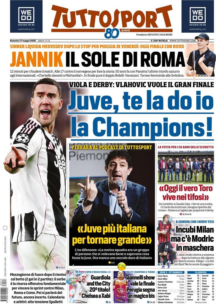Capa Tuttosport - 2026-05-17
