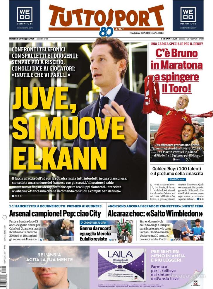 Capa Tuttosport - 2026-05-20