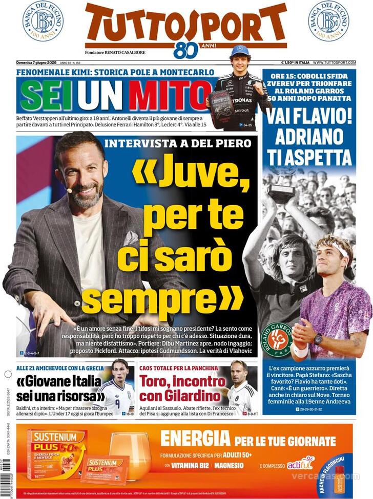 Capa Tuttosport - 2026-06-07