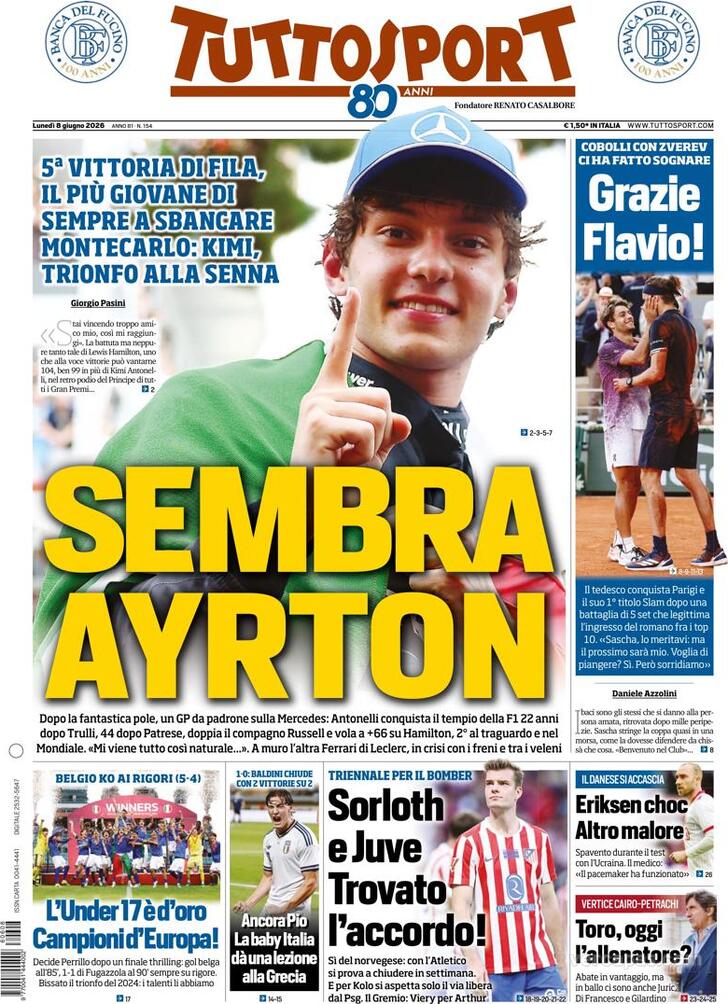 Capa Tuttosport - 2026-06-08