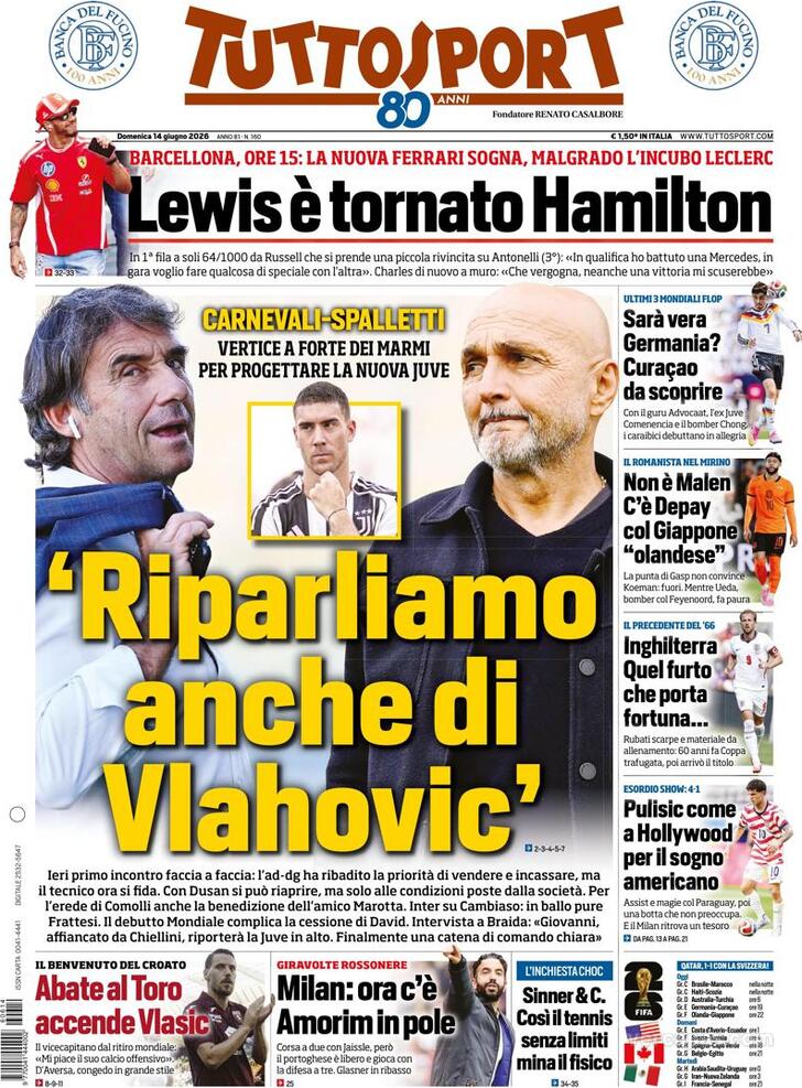 Capa Tuttosport - 2026-06-14