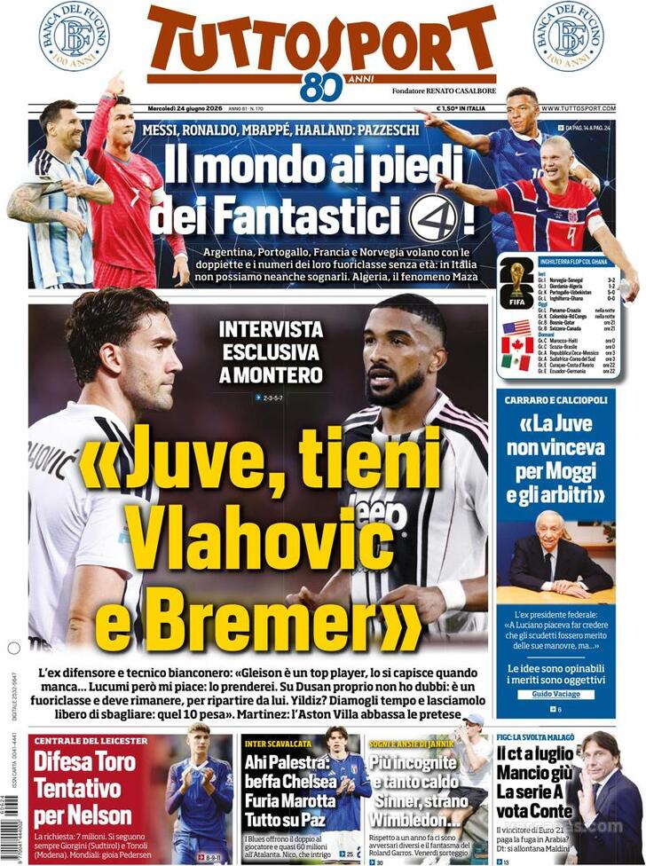 Capa Tuttosport - 2026-06-24