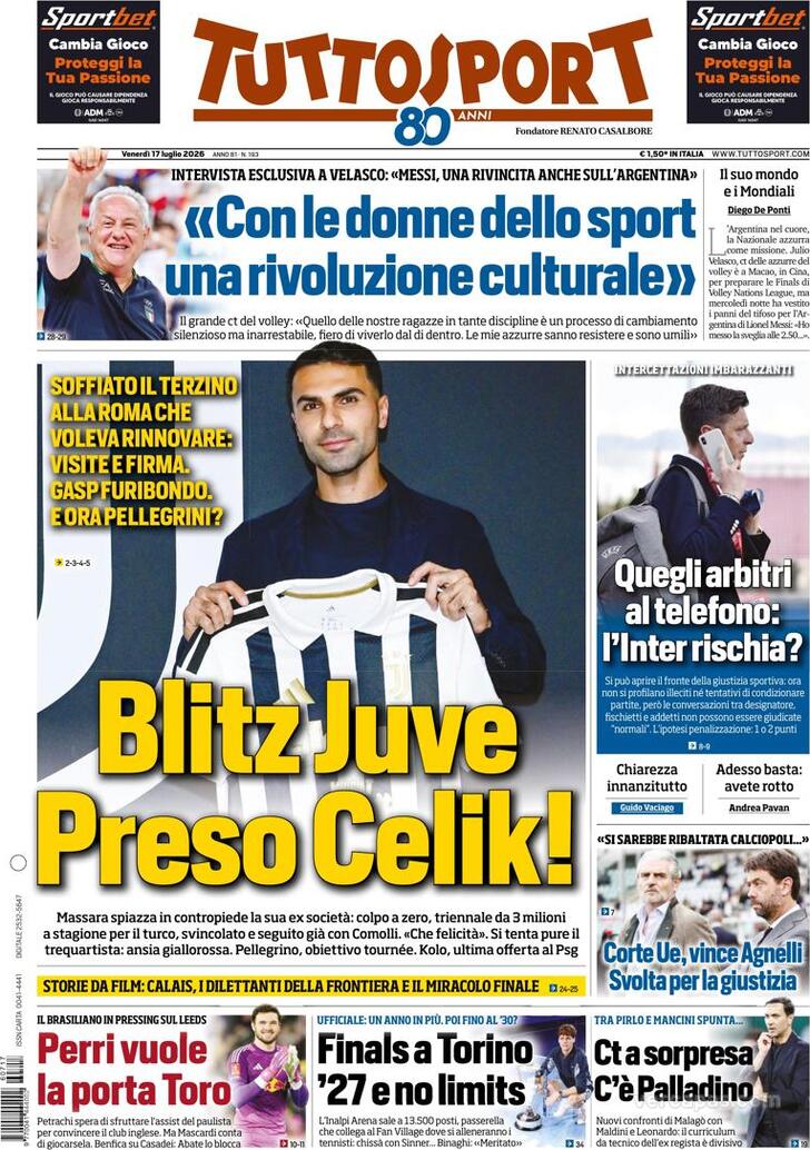 Capa Tuttosport - 2026-07-17