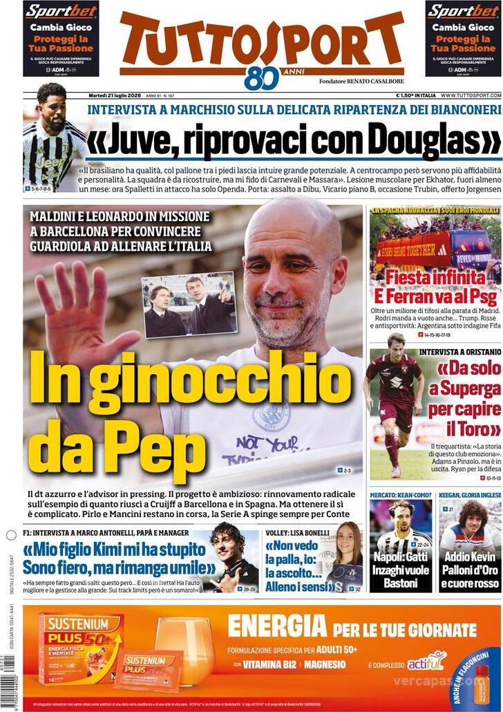Capa Tuttosport - 2026-07-21