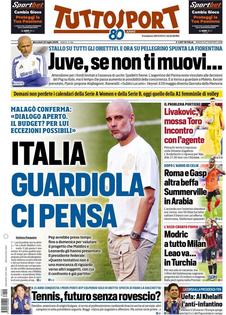 Capa Tuttosport - 2026-07-22
