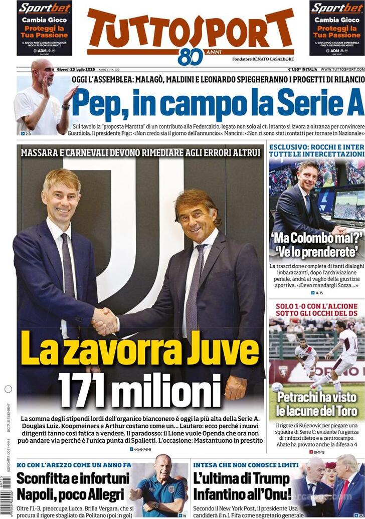 Capa Tuttosport - 2026-07-23