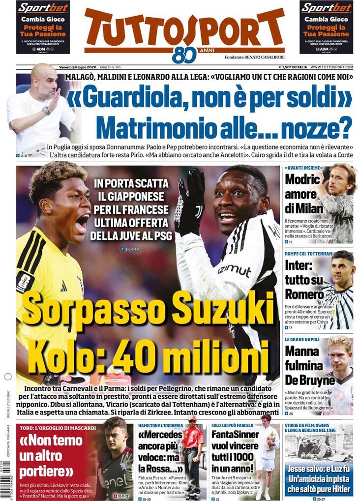 Capa Tuttosport - 2026-07-24
