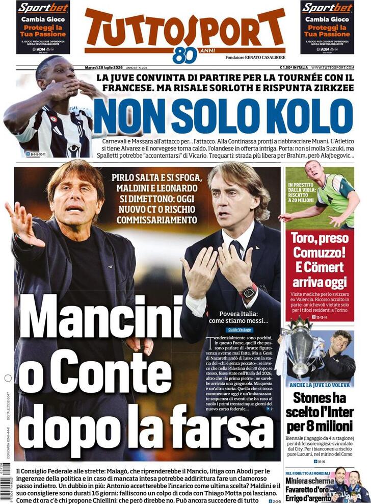 Capa Tuttosport - 2026-07-28