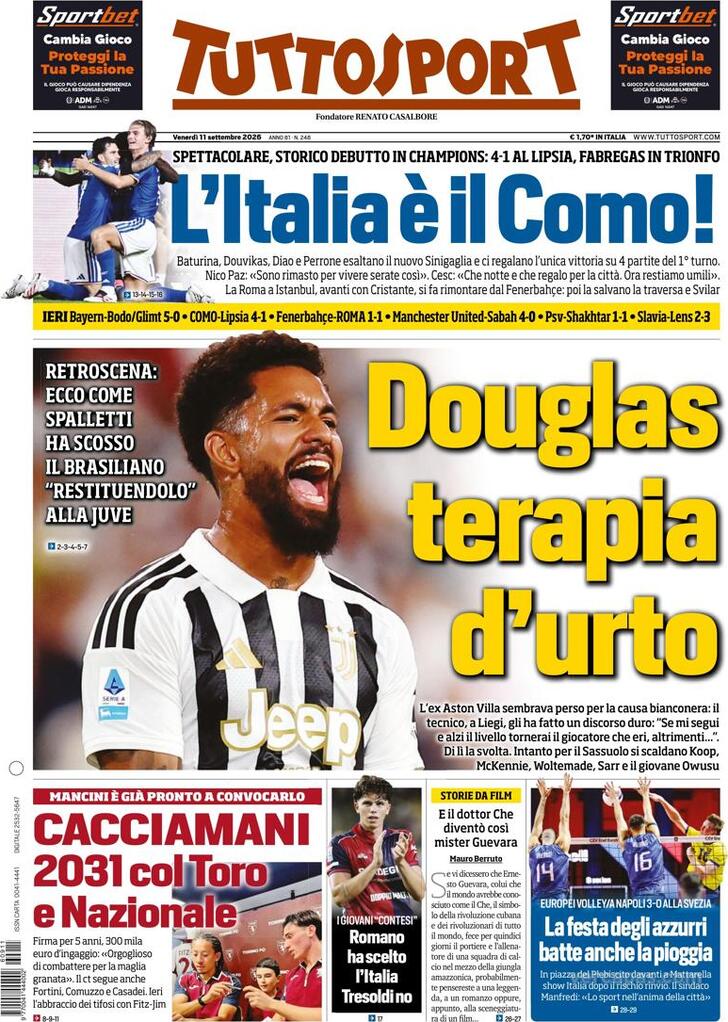 Capa Tuttosport - 2026-09-11