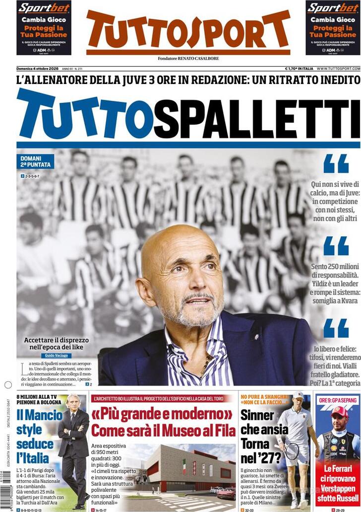 Capa Tuttosport - 2026-10-04