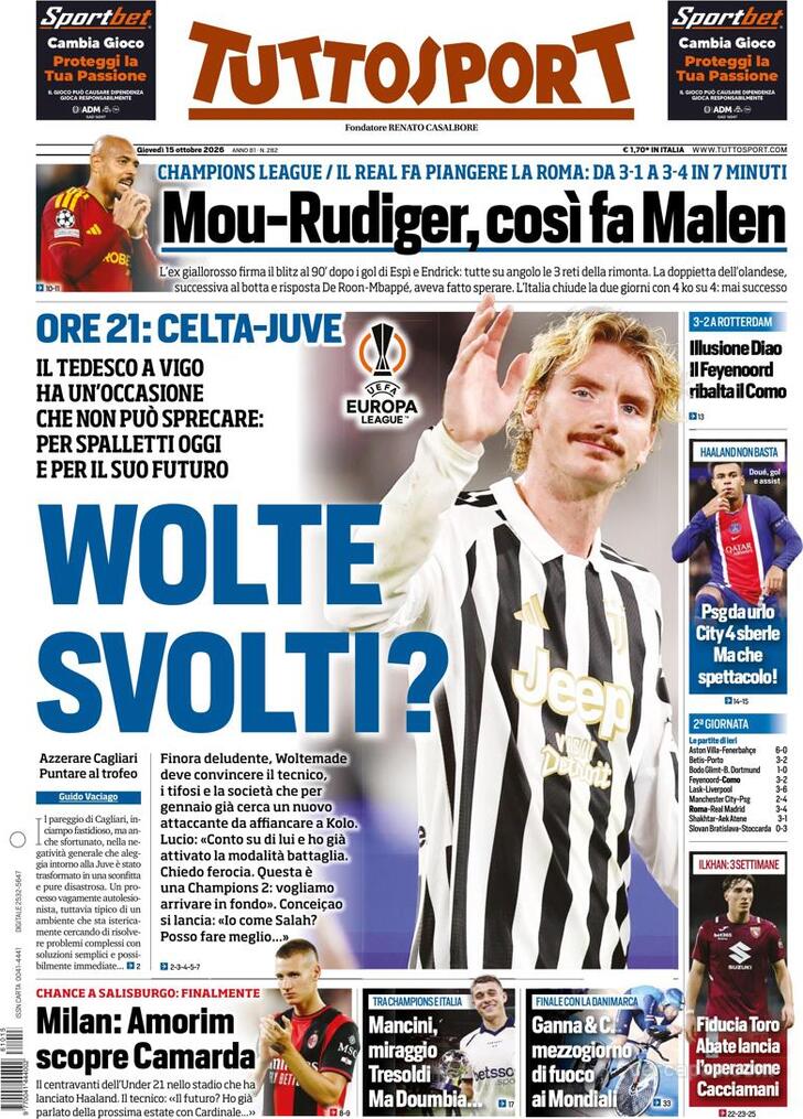Capa Tuttosport - 2026-10-15