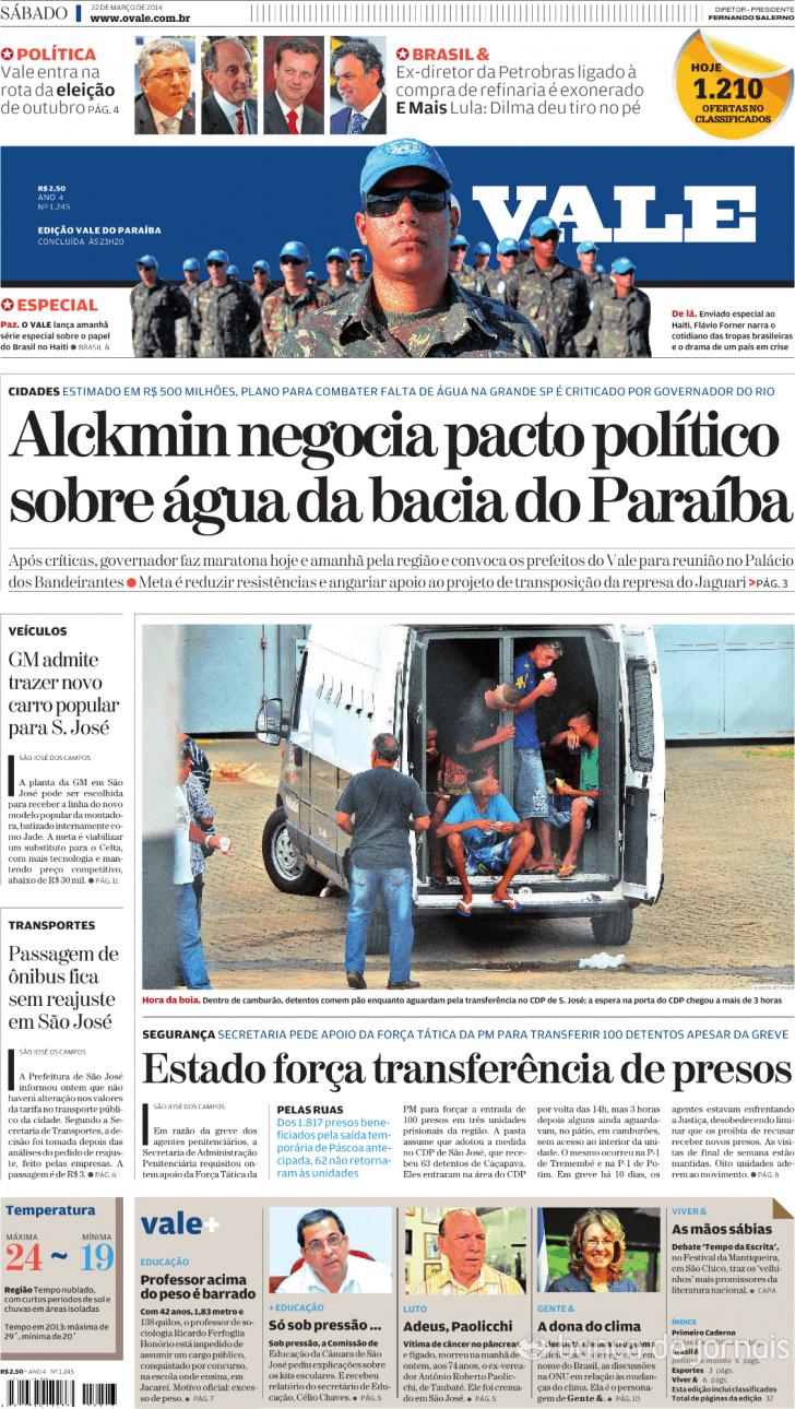 Capa ValeParaibano - 2014-03-22