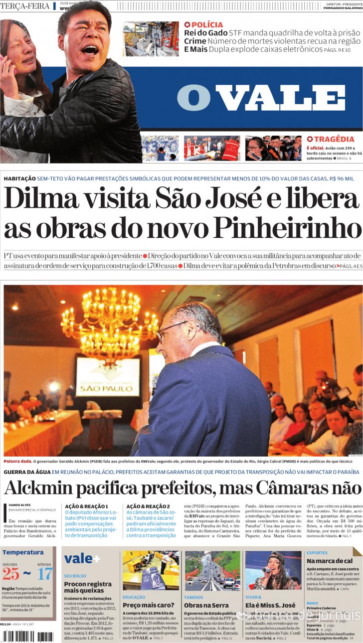 Capa ValeParaibano - 2014-03-25