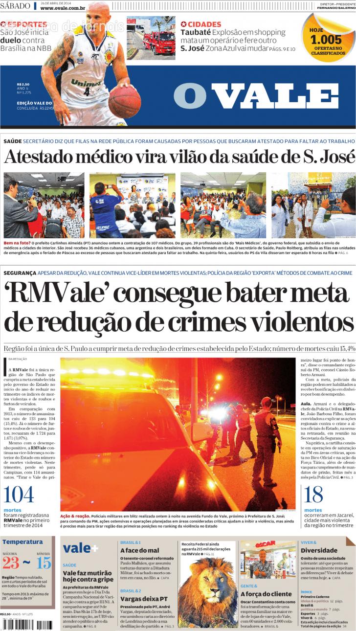 Capa ValeParaibano - 2014-04-26